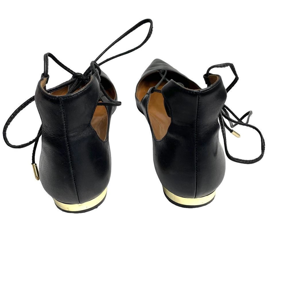 Aquazzura Christy Lace-Up‎ Flats Sz 39 leather black - Picture 5 of 9